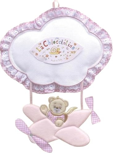 FIOCCO NASCITA AEROPLANO 27X33 CM (ROSA)