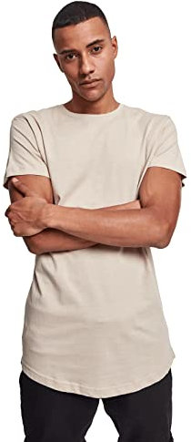 Urban Classics Herren Shaped Long Tee T-Shirt, Elfenbein (Sand), L