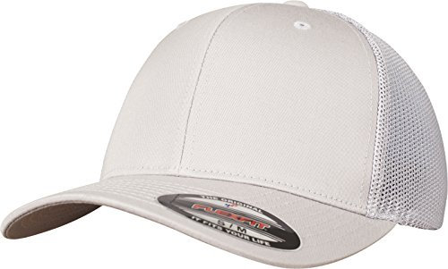Flexfit Mesh Trucker Kappe, Silver, S/M