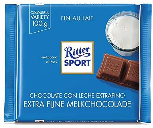 Ritter Sport Edel-Vollmilch (100 g), hochwertige Vollmilchschokolade, intensiver Geschmack dank 35% Kakao, edle Kakaobohnen aus Ecuador