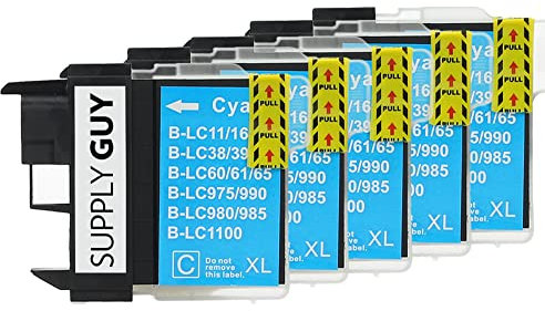 Supply Guy 5 Druckerpatronen kompatibel mit Brother LC-1100 Cyan