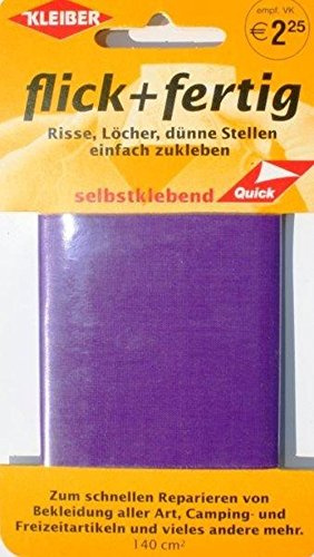 Kleiber 43082 Flick + fertig Selbstklebender Nylon Ausbesserungsflicken, 100% Polyamid, violett, 25 x 6 x 0,02 cm , (145 cm²)