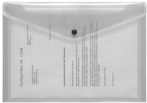 Sichttasche, A4quer, Camouflage, PP, farblos transparent, glänzend, Druckkknopf, 10 Stück