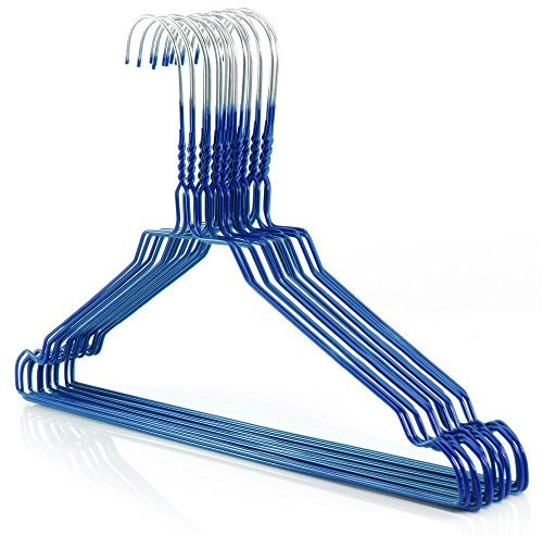 Hangerworld 50 Drahtkleiderbügel 40cm Metallkleiderbügel Verzinkt mit Blauer Pulverbeschichtung