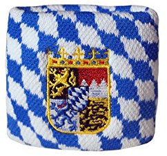 Flaggenfritze® Schweißband Deutschland Bayern mit Wappen, 2er Set