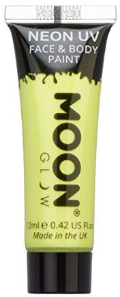Moon Glow – Peinture fluo UV pastel jaune visage & corps 12 ml