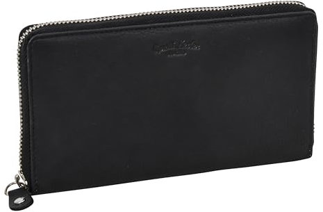 Gusti Geldbörse Leder - Iris Damen Portemonnaie Brieftasche Geldbeutel Vintage Schwarz Leder