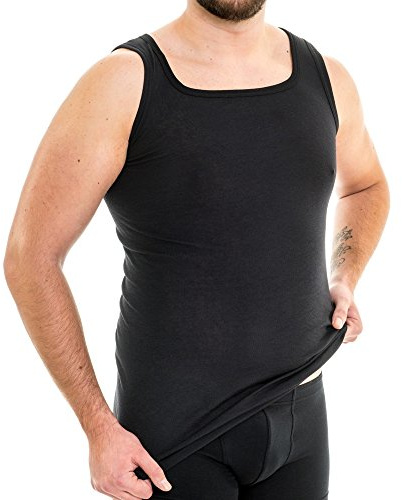 HERMKO 63027 Herren Tank Top Funktionsunterwäsche extralang, Größe:D 9 = EU 3XL, Farbe:schwarz
