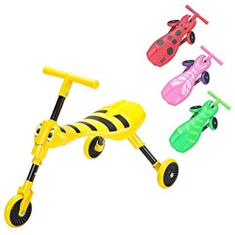 Scuttlebug 3-Wheel Foldable Ride-On Tricycle for 1+ Year Old, Bumblebee Trike, Antennae Handlebar, Develop Toddler’s Balance and Motor Skills, No Surface Scratches, Yellow, Black, W33cm xD60cm xH43cm