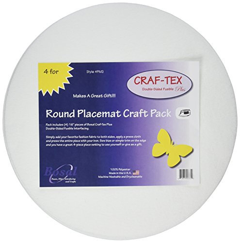 Bosal 40,6 cm craf-tex rund Tisch-Sets Craft Pack, 4 Stück, Weiß