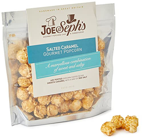 Joe & Seph's Salted Caramel Popcorn Snack | Handmade in UK | Suitable for Vegetarians | Gluten Free | Air-popped | On the go snack , 30 g