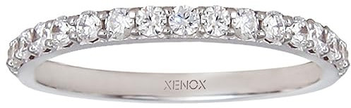 XENOX XS7357 Damen Ring Silver Circle Sterling-Silber 925 Silber weiß Zirkonia 15,9 mm Größe 50