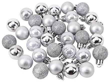 Pack of 32 25mm Silver Baubles
