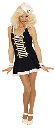 Körner Festartikel Sexy Leichtmatrosin Burlesque Damen-Kostüm blau-Weiss 32/34