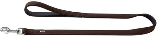 HUNTER SOFTIE Führleine für Hunde, Kunstleder, mit Handschlaufe, 1,5/110 cm, braun