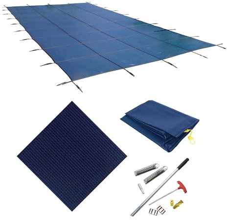 Blue Wave 14-ft x 28-ft Rectangular In Ground Pool Safety Cover - Blue