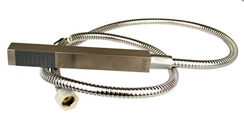 Massive Edelstahlbrause mit 45 Düsen und Schlauch im eckigen Design von Viborg - HK