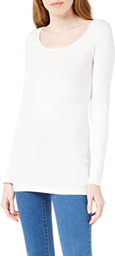 Vero Moda Women's Vmmaxi My Soft U-neck Noos Long Sleeve Top, White (Bright White), 42 UK