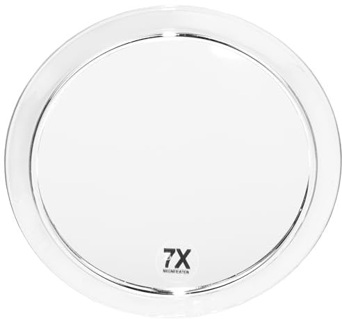 Fantasia Beauty® Kosmetikspiegel mit 7-facher Vergrößerung – Sicherer Halt durch 3 Saugnäpfe – Perfekt zum Schminken & Rasieren – Ø 15,5 cm – Vergrößerungsspiegel ohne Bohren für Bad, Dusche & Reisen