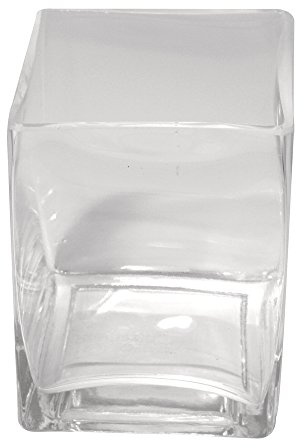 Rayher 8669900 Glas-Vase, klar, 7,5x7,5 cm, Höhe 8 cm | Kleine viereckige Glasvase, mit einer LED-Kerze oder Teelicht wird daraus ein zauberhaftes Leuchtobjekt