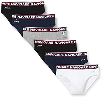Navigare 324 Slip, Multicolore (Bianco/ Nero/Antracite/ Navi), XX-Large (Taglia produttore:7), Pacco da 6, Uomo