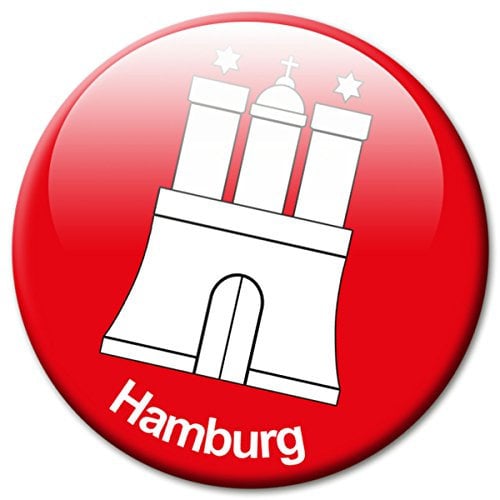 Kühlschrankmagnet Stadt Hamburg Wappen Geschenk Magnet Fan Städte Souvenir für Magnettafel stark groß Ø 50 mm