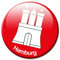 Kühlschrankmagnet Stadt Hamburg Wappen Geschenk Magnet Fan Städte Souvenir für Magnettafel stark groß Ø 50 mm