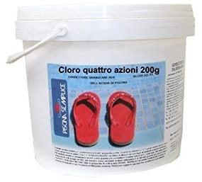 Lapi - 5 Kg Cloro 4 Azioni pastiglie 200gr. Quattro multifunzione nuovo prodotto ex Tripla Azione. Alghicida Clorante Stabilizzante e flocculante A LENTA Dissoluzione. Per acqua piscina disinfezione