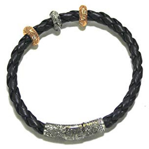Rebecca Bracciale Gioielli Uomo Donna Corda Intrecciata E Bronzo Bagnato in Oro Rosa BMNBBR05