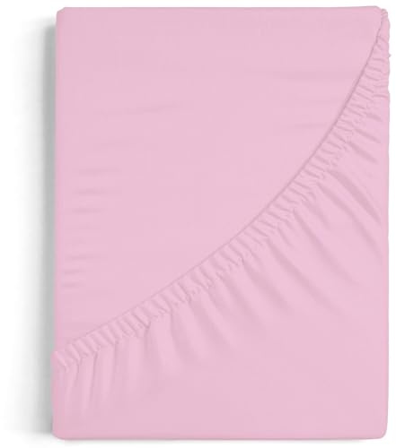 Burrito Blanco | Sábana Bajera 100% Algodón Cama 160 Rosa | 144 Hilos | Ajustable con Goma Elástica | Bolsillo hasta 27 cm | Larga Duración | Fácil Planchado | Apto Secadora