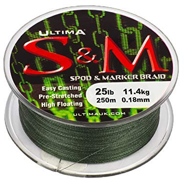 Ultima E3722 S and M Spod and Marker Braided Mainline - Green, 0.18 mm - 25 lb