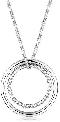 Elli Halskette Damen mit Kreis Ring Symbol Geo Basic Trend in 925 Sterling Silber 80 cm lang