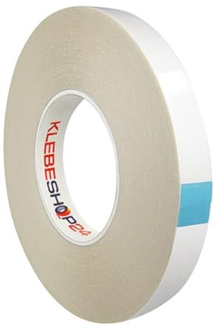 KLEBESHOP24 Doppelseitiges Klebeband - transparent & dünn - extra stark - hitze- & UV-beständig - für Montage, Heimwerk, DIY / 9 mm x 50 m