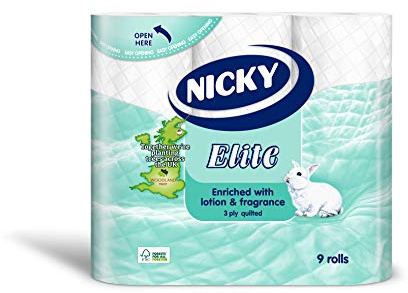 Nicky Elite White 9 Roll Toilet Tissue, 877 g - Pack of 5