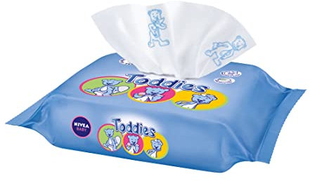 NIVEA Baby Lingettes Toddies (12 x 60 pces), lingettes nettoyantes bébé & nourrisson, lingettes hypoallergéniques visage, fesses et mains pour bébé, testées cliniquement
