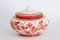 CEAR ceramiche - Elegant Keramik-Weihnachtskeksdose, handgefertigt, mit weihnachtlichen Farben und Dekor, Durchmesser 16cm, h 14cm, für Süßigkeiten und Dekoration