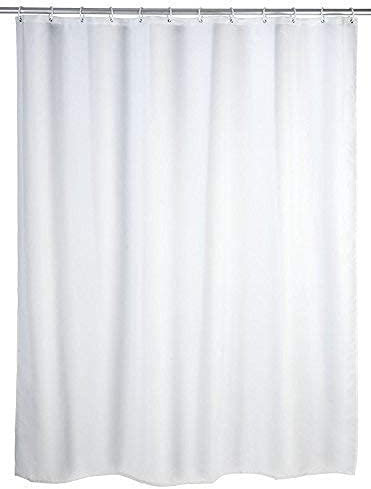 Hayrets Weißer Duschvorhang extra Breit 200x230 Überlänge für Badewanne und Dusche im Badezimmer, Badvorhang Anti-Schimmel und Wasserdicht aus Stoff 100% Polyester, Waschbar mit Vorhangringen