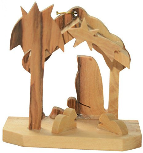Junker Verlag Olivenholz Krippe - Holz Weihnachtskrippe aus Olivenholz 6,5cm - handgefertigt in Bethlehem