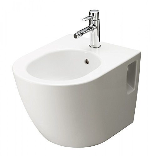 TOTO NC Bidet BW762Y wandhängend mit Hahnloch und Überlauf Keramikoberfläche CeFiONtect
