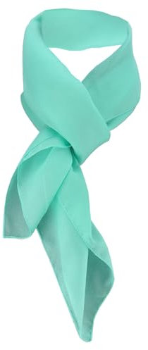 TigerTie Damen Chiffon Halstuch türkis mint Uni Gr. 90 cm x 90 cm - Schal