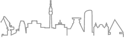 skyline4u Ruhrgebiet Skyline Silhouette Aufkleber Kontur in 8 Größen und 25 Farben (60x17,4cm grau)