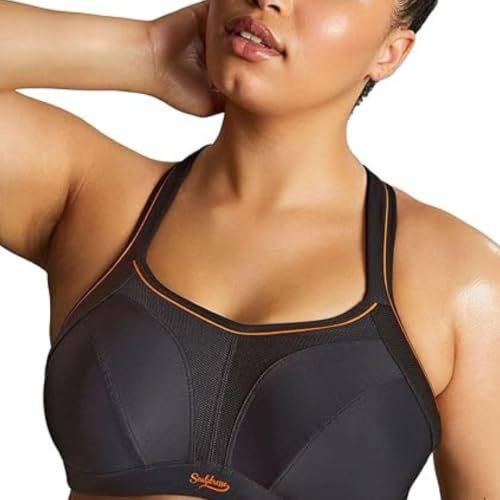 Panache Women's Power 5021 Underwire Padded Sports Bra, Black 36GG