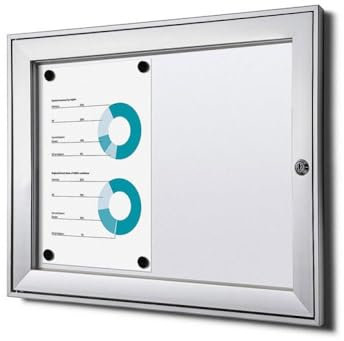 Schaukasten Brandschutz innen 4x DIN A4 | brandsicher B1-Norm | Baustoffklasse B1 nach DIN 4102 schwer entflammbar | magnetische Rückwand, abschließbar | ideal für Schule, Kindergarten, Wand-Montage