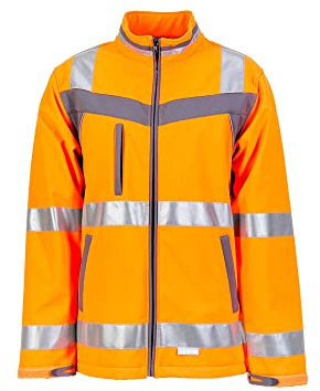 Planam 5660 Plaline High Visibility Softshell Jacket - Farbe: Orange/Schiefer - Größe: 68