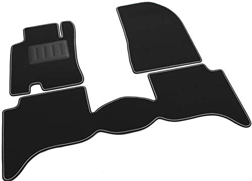 Das Teppich Auto, sprint00801, Fußmatten Teppiche Schwarz rutschfest, verstärkter Rand, zweifarbig, Absatzschoner aus Gummi, Terios 2 J200 2006 >.