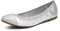 DREAM PAIRS Women's Sole-Flex Silver Ballerina Walking Flats Shoes Size 8.5 US/ 6.5 UK