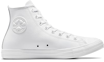 Converse Unisex Adult Chuck Taylor All Star High Top, White Monochrome, 13.5 Womens/11.5 Mens
