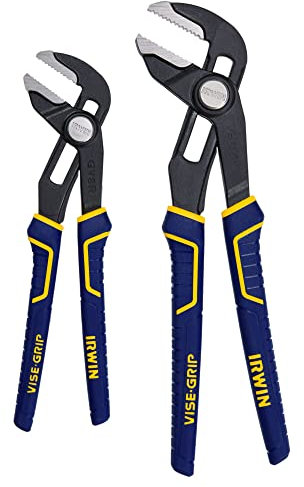 IRWIN Vise-Grip GrooveLock Pliers Set, Straight Jaw, 2-Piece (1802532)