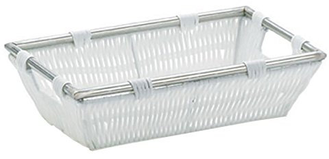 Kela 21114 Korb Noblesse 26x16x7cm aus Kunststoffgeflecht in weiß, Plastik, 26 x 16 x 7 cm