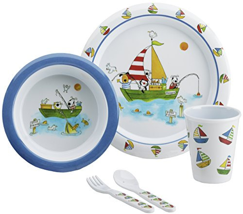 Flamefield Kid's Freddie and Friends Dining Set (Pack of 5) - White/Blue